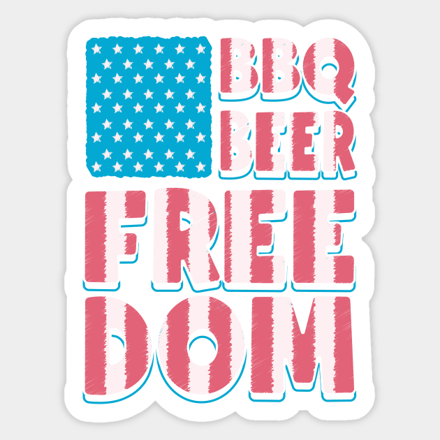 Beers, BBQ, Freedom, Murica Sticker by Daribo